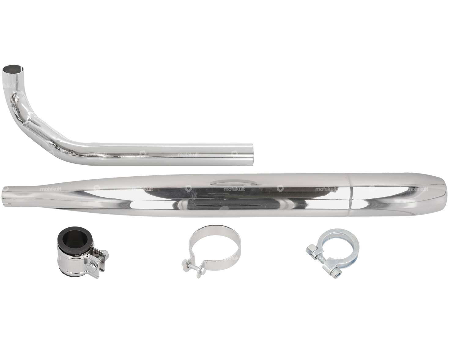 Kit d'échappement cigare Ø 28 / 65 mm chrome | Hercules Prima, Optima Carousel Image 1