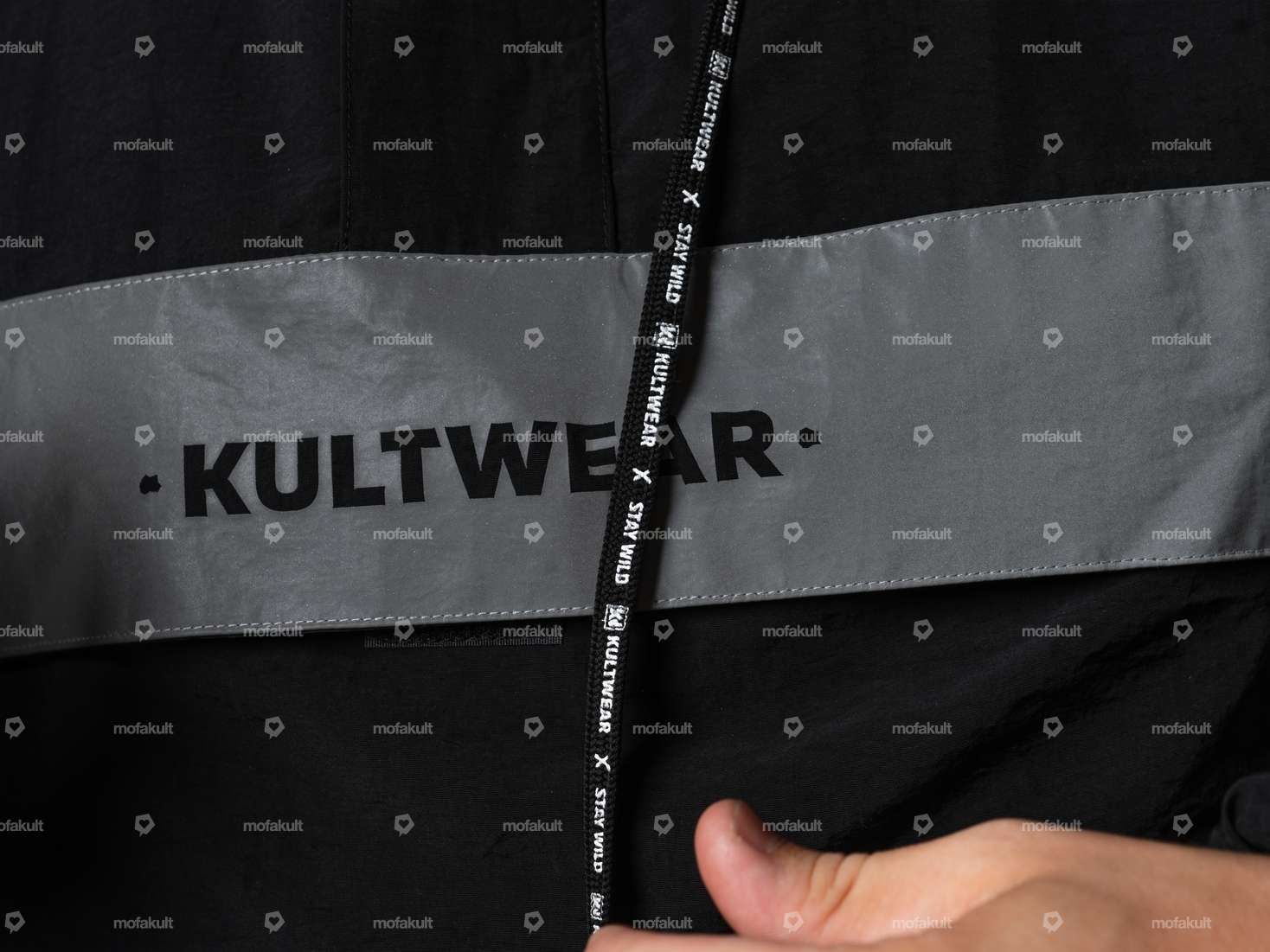 Veste coupe-vent KULTWEAR « Ride » noire / grise Carousel Image 5