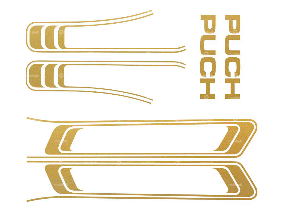 Kit de collage réservoir & cadre or / PVC transparent | Puch Maxi S Carousel Image 1