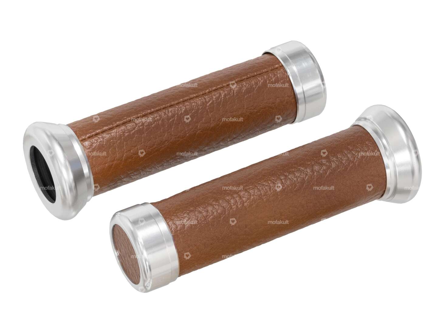 GPO Poignées cuir alu automatique marron clair Carousel Image 1