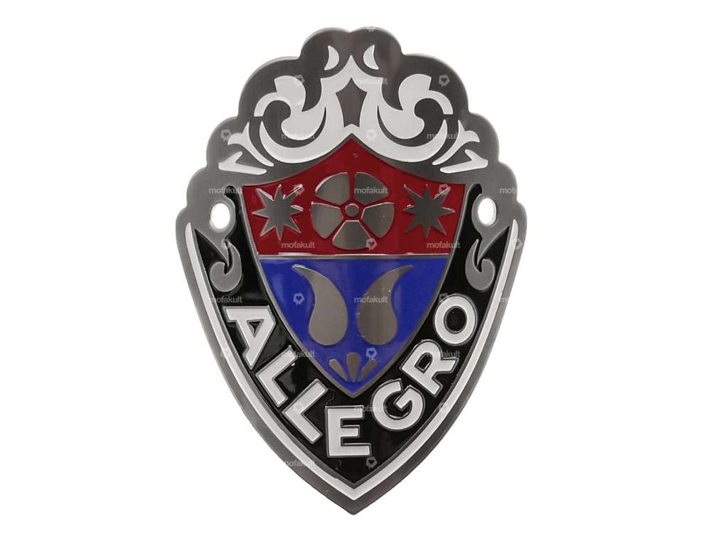Plaque de marque "Allegro" sur le tube de direction (courbée) Carousel Image 1
