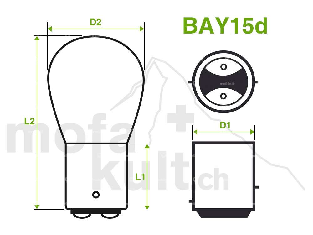GPO bulb 12V - 21/5W (BAY15d) 2-filament Carousel Image 2