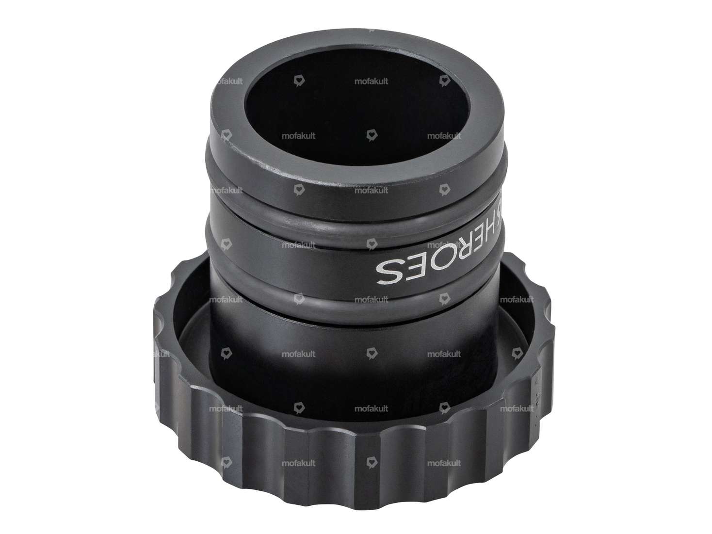 66HEROES bouchon de réservoir "66HEROES" ondulé noir | Piaggio Ciao, Bravo Carousel Image 3