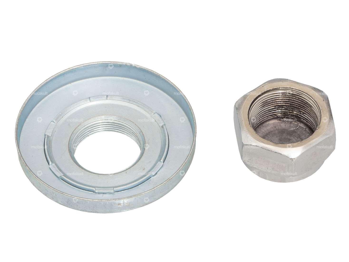 Ecrou de fermeture & écrou de réglage M22x1 Palier de direction fourche cross Carousel Image 2