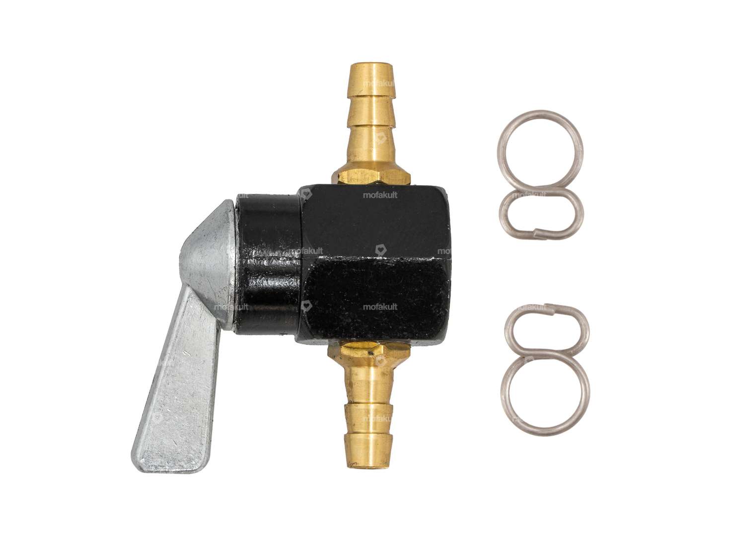 Robinet d'essence droit Pièce intermédiaire noire Carousel Image 1