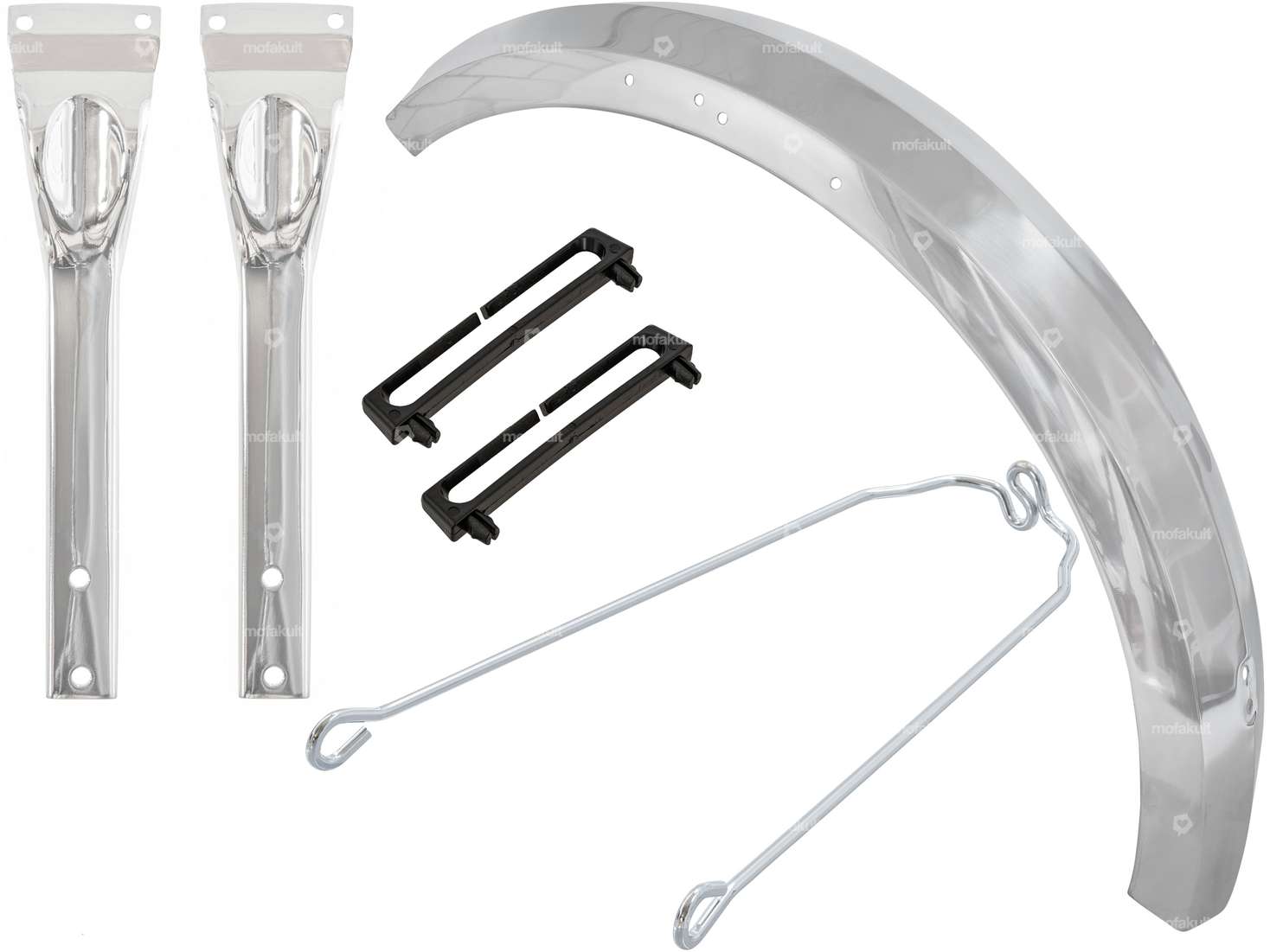 swiing® revival 17" Kit de garde-boue avant carré argent / chrome | Puch Maxi S, N Carousel Image 1