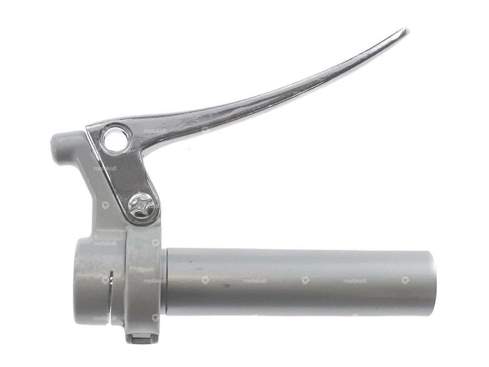 Throttle twist grip Oldschool full cast iron pointed silver Carousel Image 1