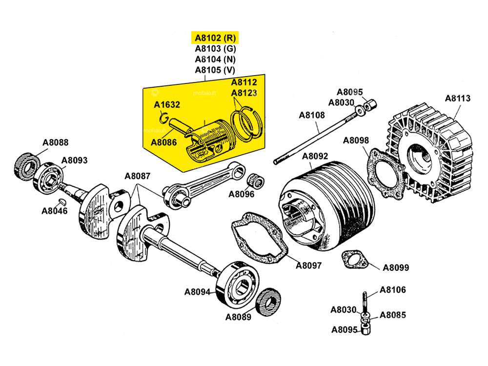 Piston Meteor 40 mm "R" (A8102) | Beta 521 & 512 Carousel Image 2