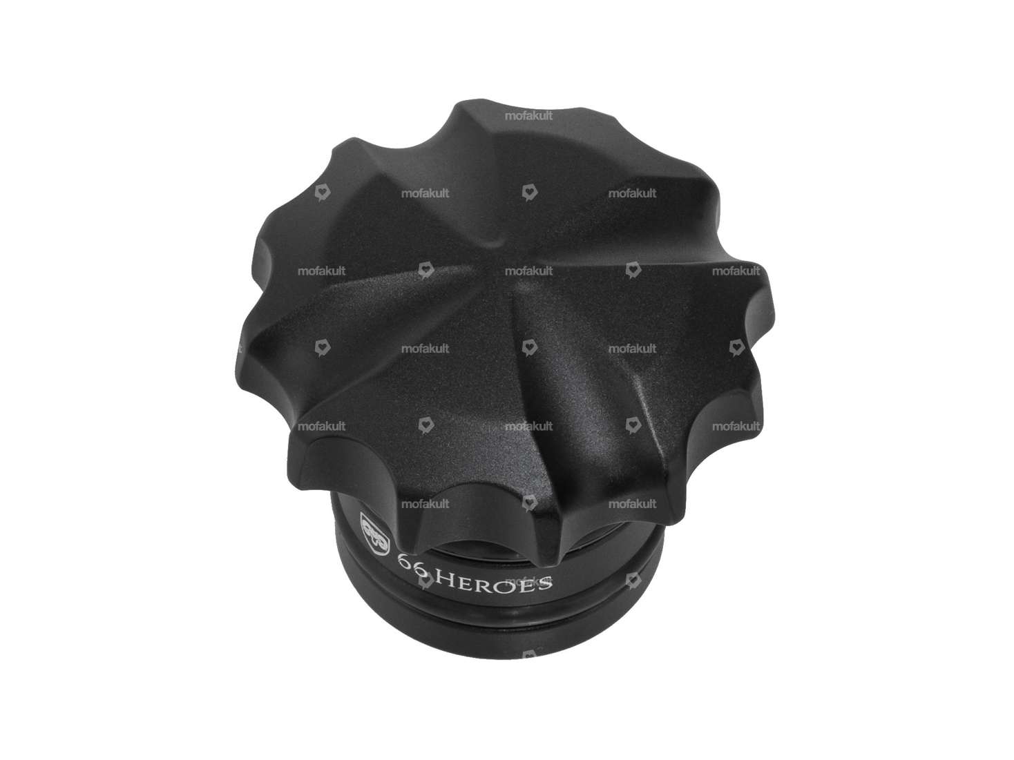 66HEROES Bouchon de réservoir "Iron Cross" alu noir | Piaggio Ciao, Bravo Carousel Image 1