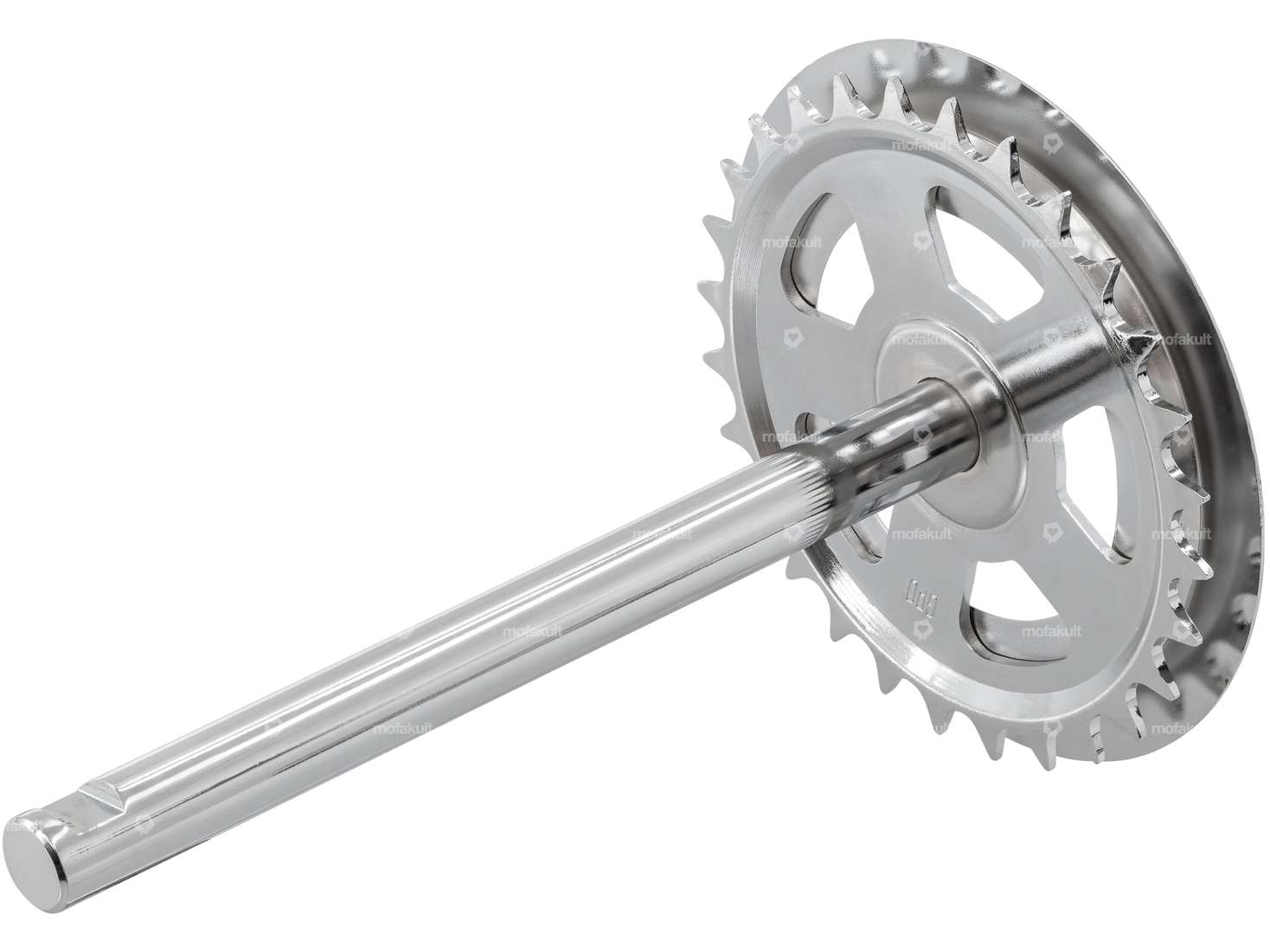 GPO Pédalier 28 dents cannelé chrome | Piaggio Ciao Carousel Image 2