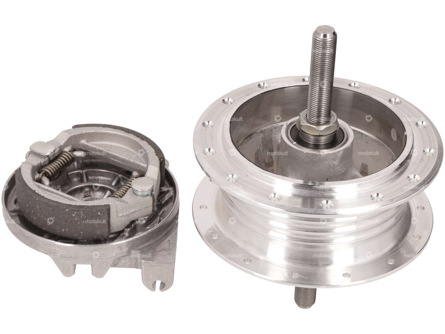 LELEU wheel hub spoke wheel front 28 holes with anchor plate & axle | Puch Maxi N, X30 Chopper Carousel Image 3