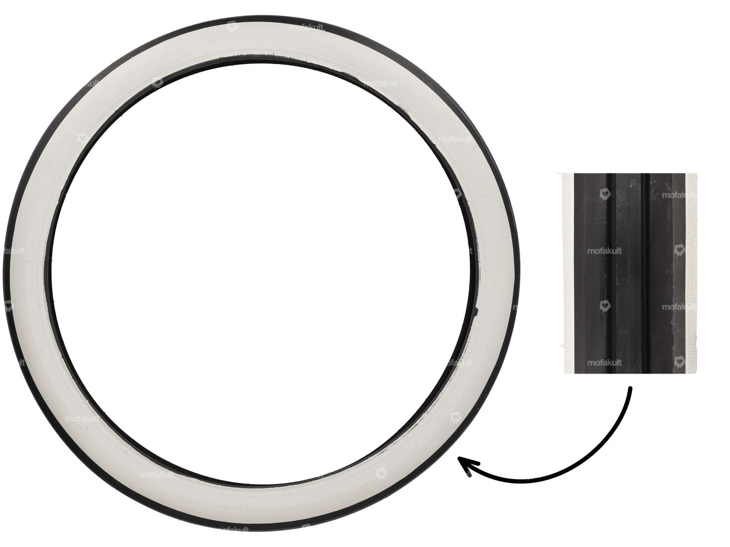 Rouleau de friction Hutchinson 1.75 x 19" flanc blanc | Solex Carousel Image 1