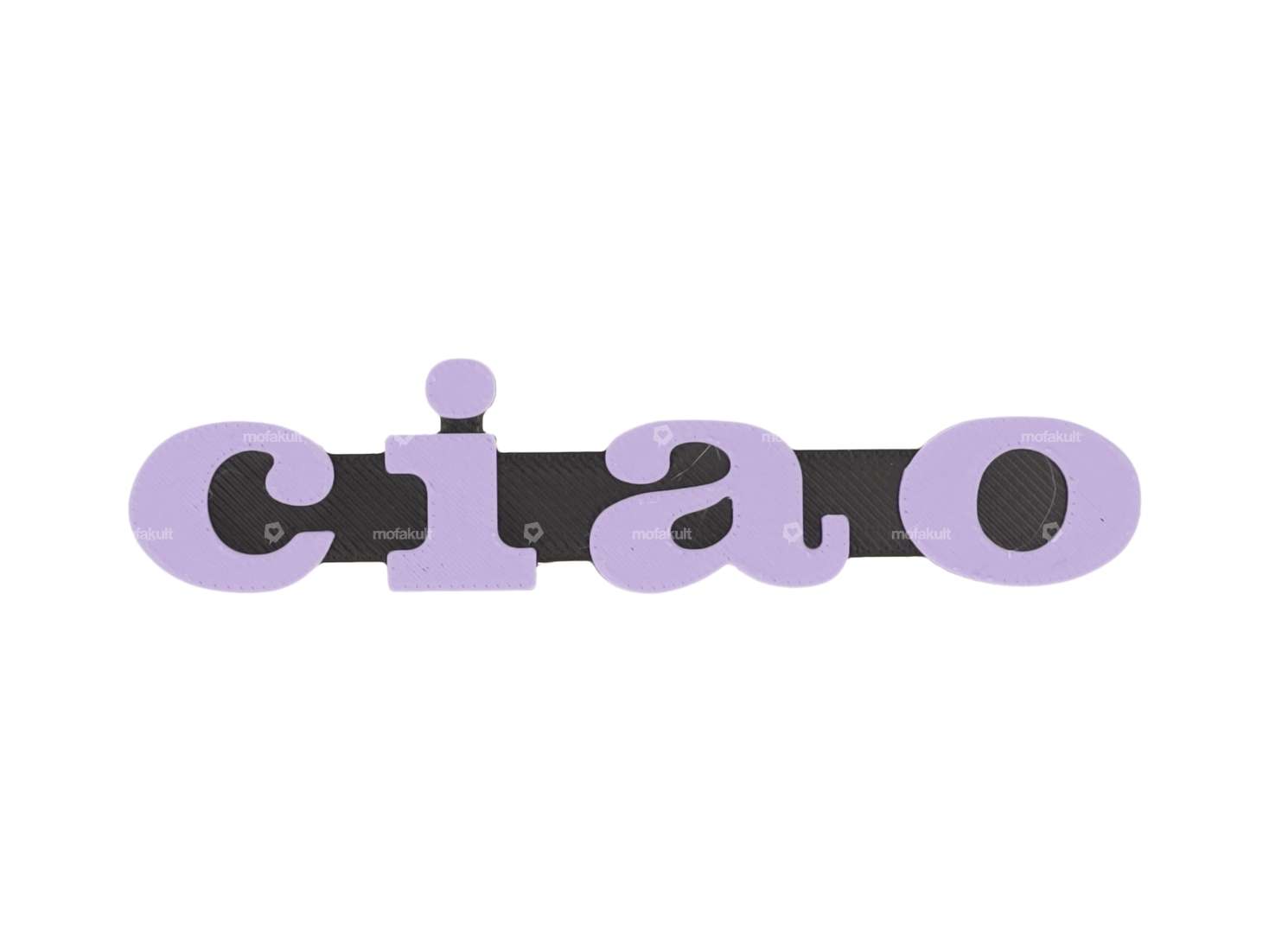 Emblème "ciao" plastique 3D violet / noir Carousel Image 1