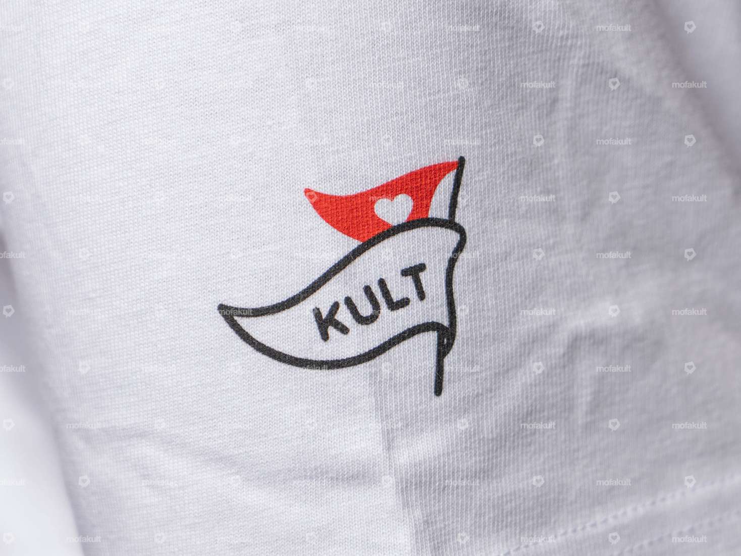 mk-Merch T-shirt "cœur" blanc Carousel Image 4