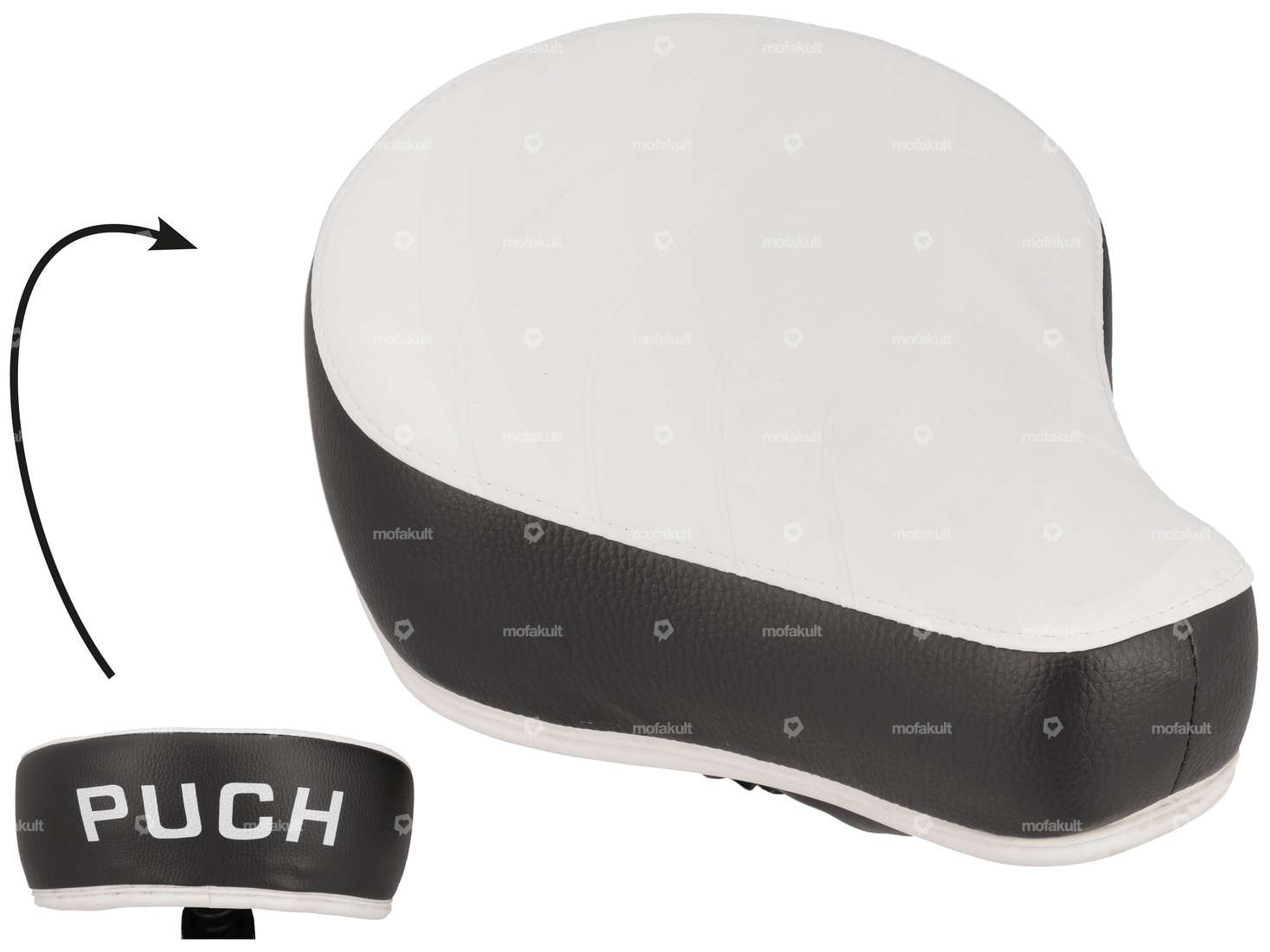 Saddle "PUCH" black - white Carousel Image 1