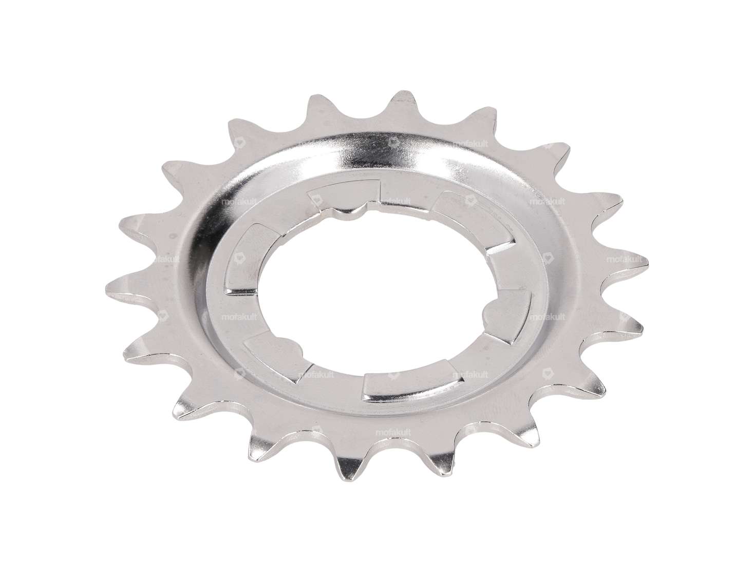 Couronne dentée de dérailleur arrière 18 dents, légèrement coudée, chromée Carousel Image 1