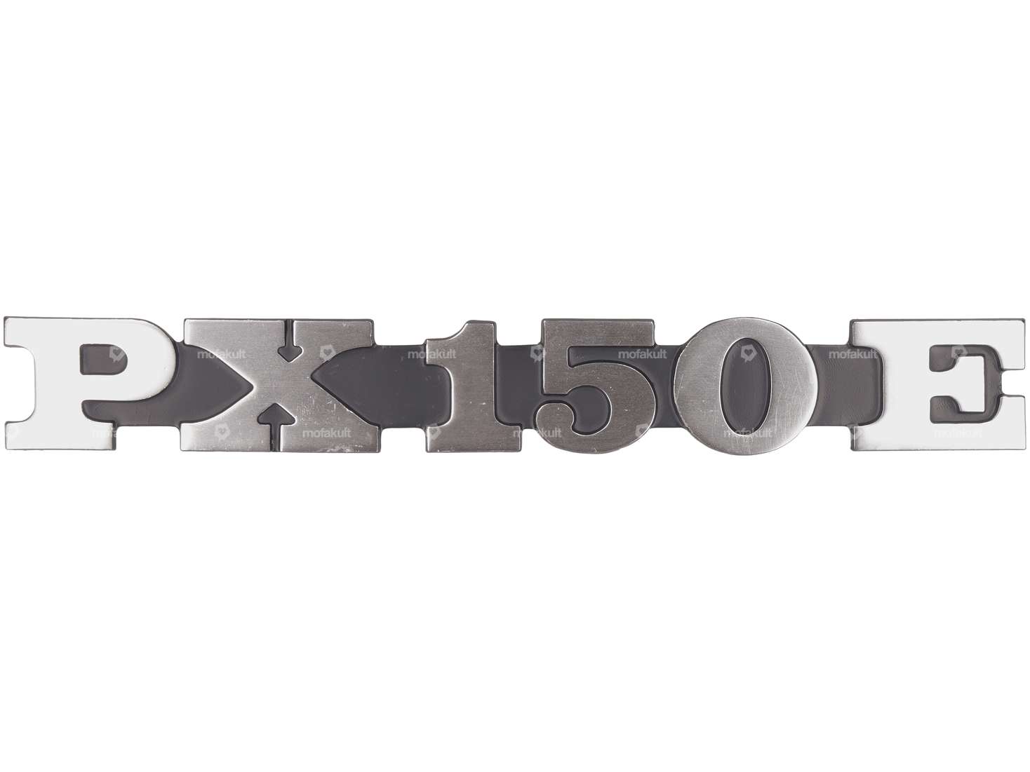RMS emblem side cover left "PX 150 E" aluminum | Vespa PX150 Carousel Image 1