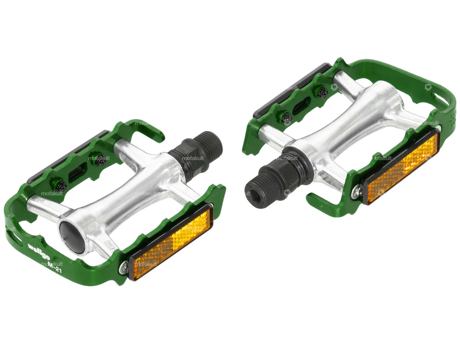 GPO Pedals Cross Alu green anodized Carousel Image 1