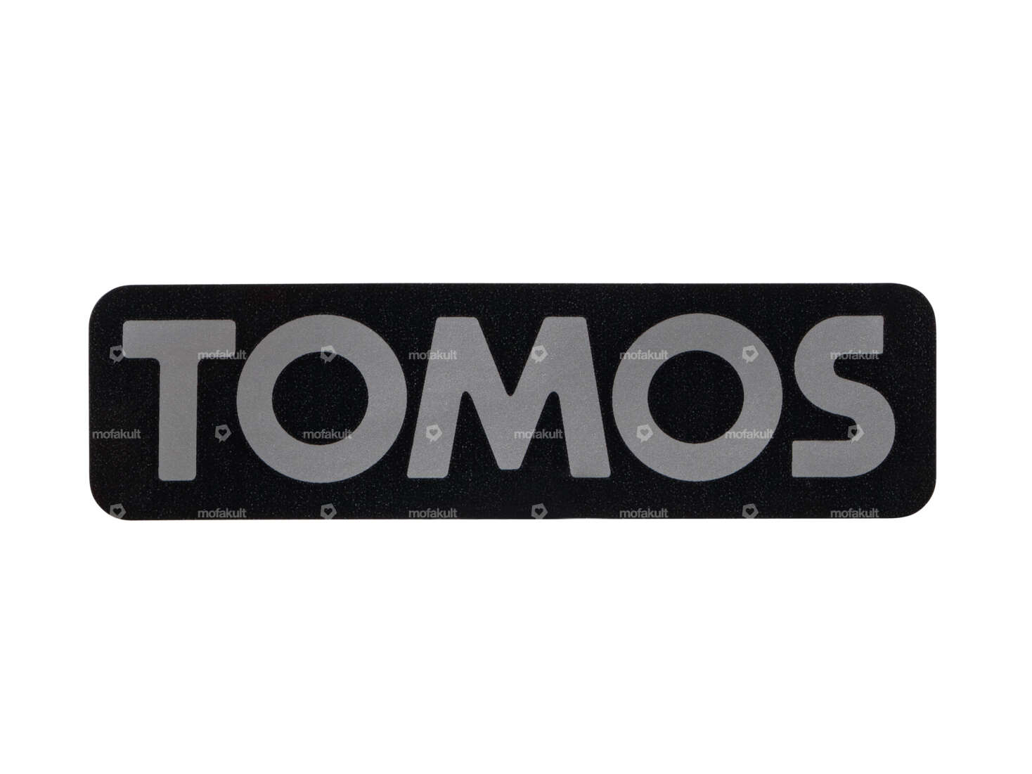 Autocollant Tomos noir / argent 100 x 28 mm Carousel Image 1