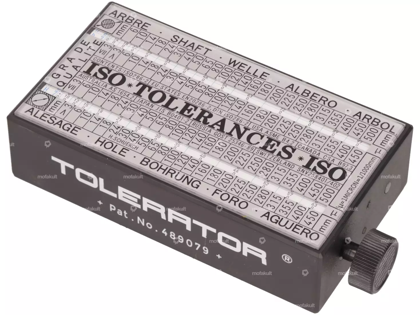 TOLERATOR Boîte de conversion tolérances ISO arbrealésage "Tolerator
