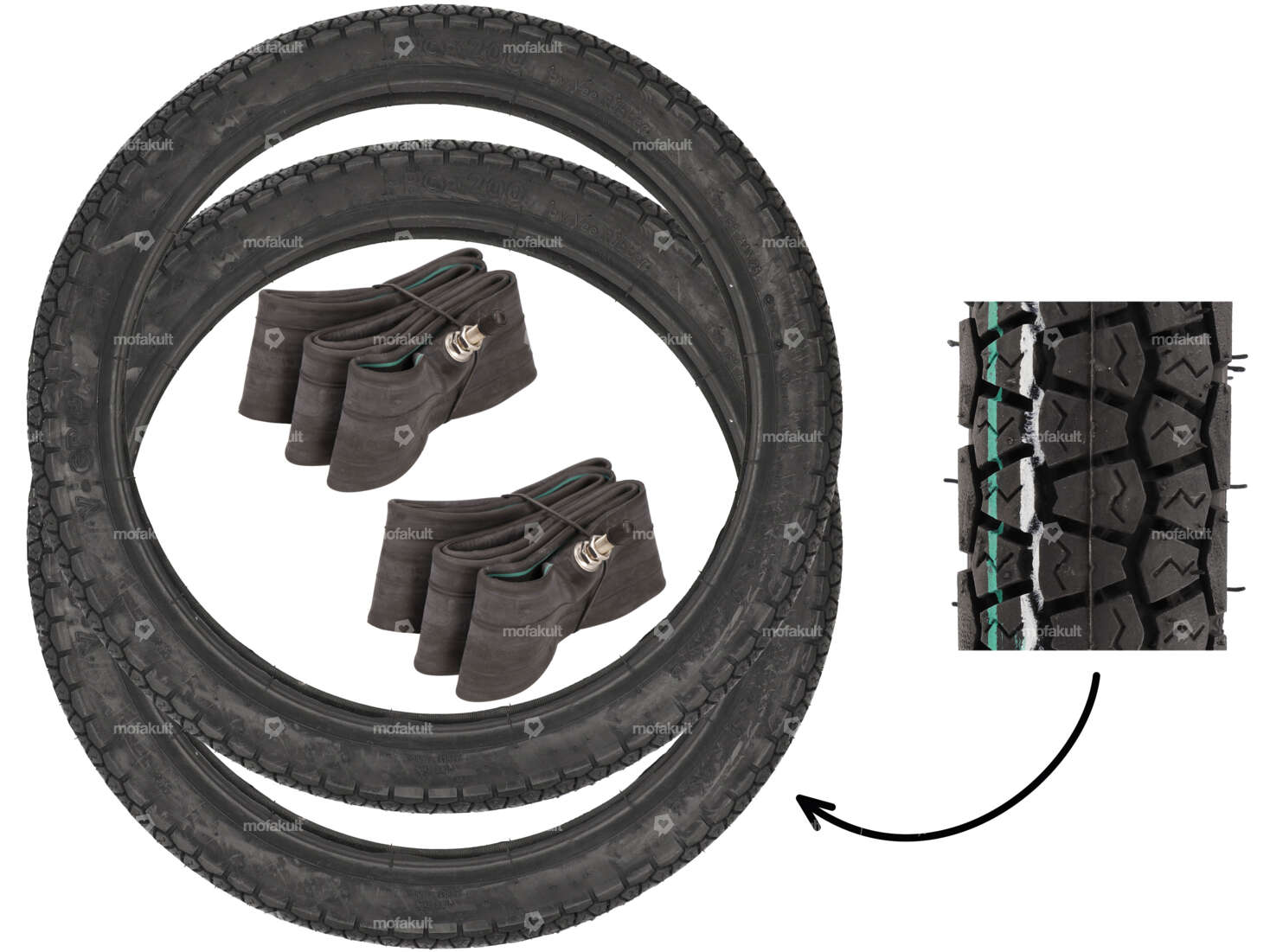 Kit de pneus VeeRubber 2.25 x 17" VRM125 (V125) Allround Carousel Image 1