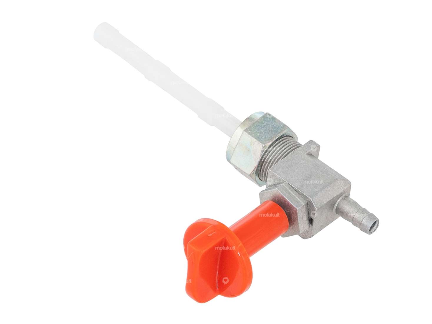 Robinet d'essence OMG vertical M16x1 (avec écrou) sortant par le bas Bouton rotatif rouge Carousel Image 2