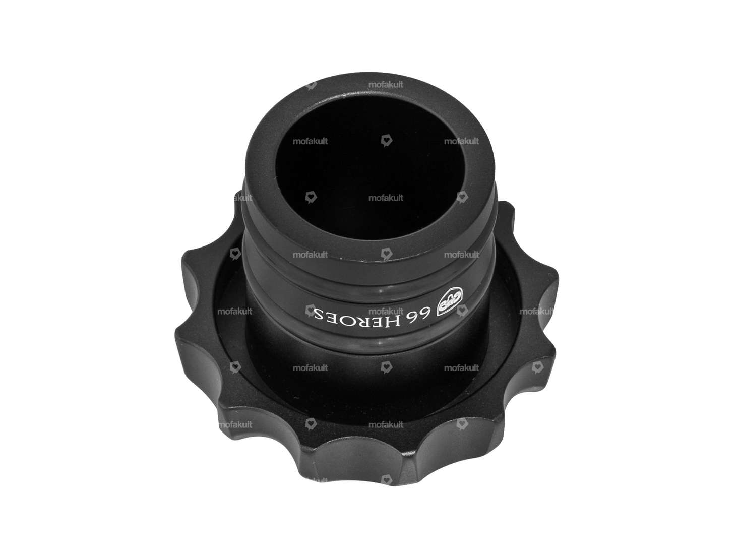 66HEROES Bouchon de réservoir "Iron Cross" alu noir | Piaggio Ciao, Bravo Carousel Image 2