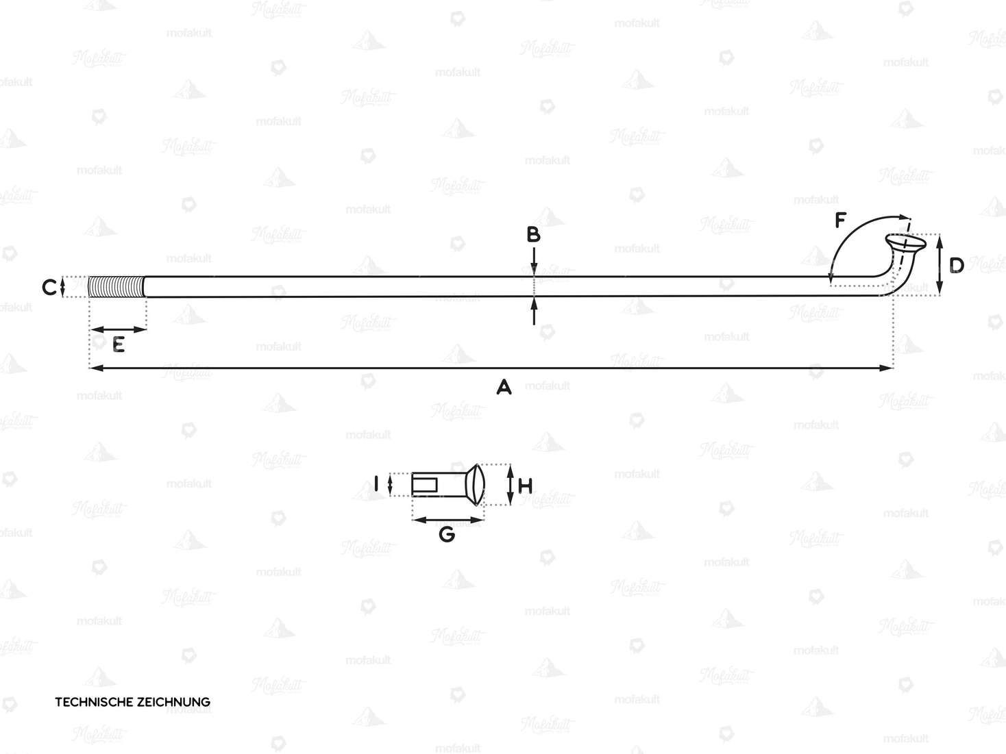 WWS 17" Rayon avec embout (2.6 x 189 mm) Inox Carousel Image 3
