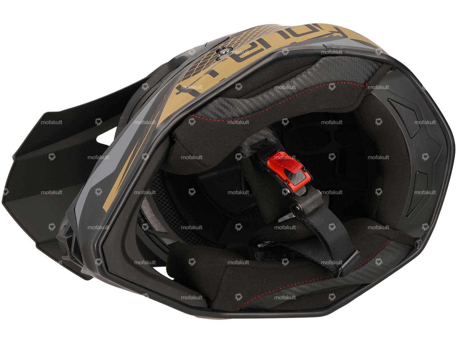 Casque de cross "Trendy" noir-gris-or mat (S-L) Carousel Image 4