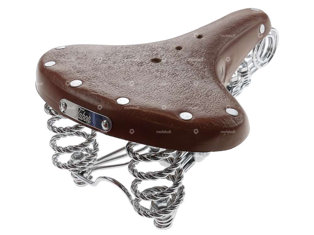 Selle Tabor en cuir avec ressort en forme de tonneau, marron Carousel Image 3