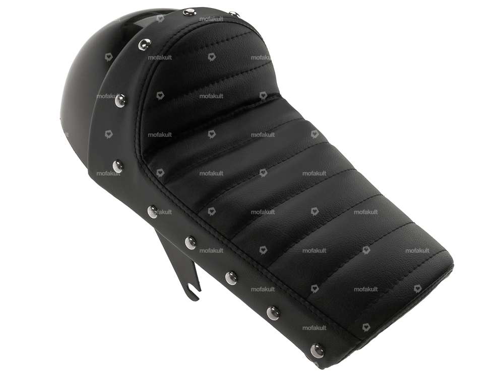 Coque de selle Cafe Racer rembourrée noire Carousel Image 1