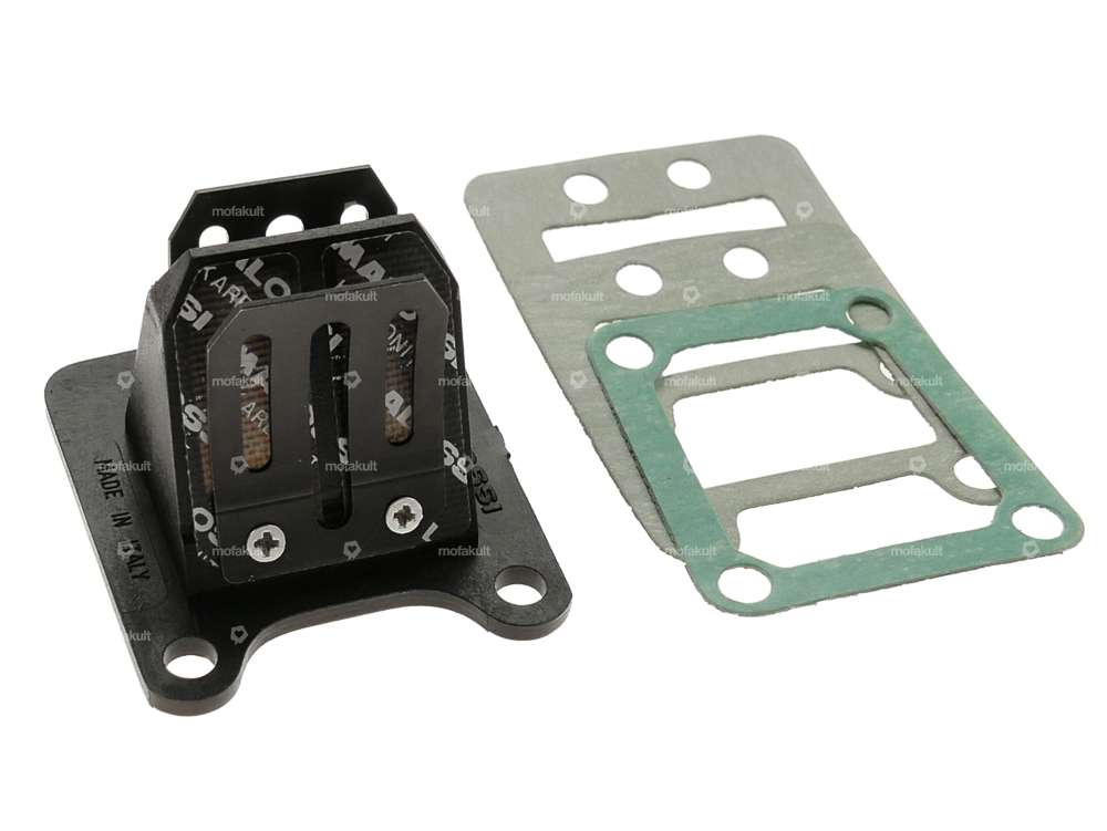 Malossi Insert à 4 membranes rabattables carbonite Puch / Peugeot 103 / 104 / 105 Carousel Image 1