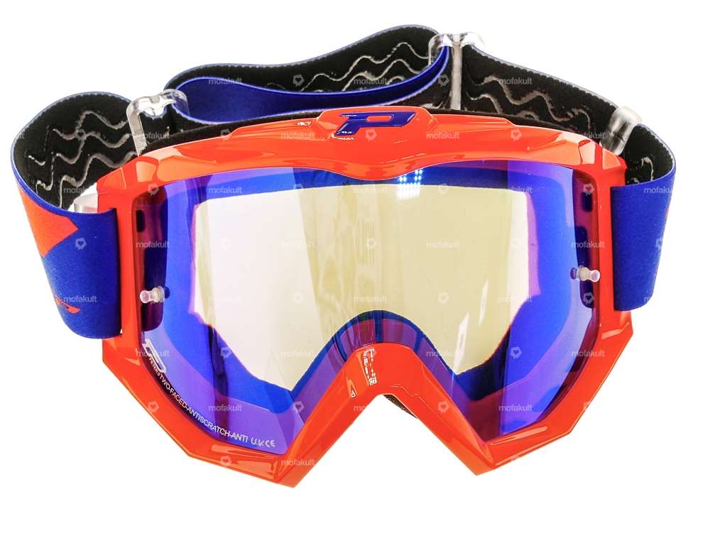 Lunettes ProGrip MX 3201 Raceline orange bleu miroité Carousel Image 2