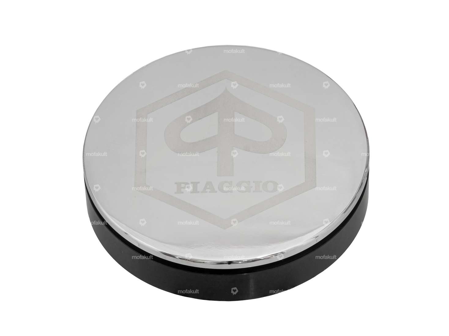 66HEROES speedometer bezel Ø 48 mm "Piaggio" chrome | Piaggio Ciao, SI, Bravo, Boxer Carousel Image 1