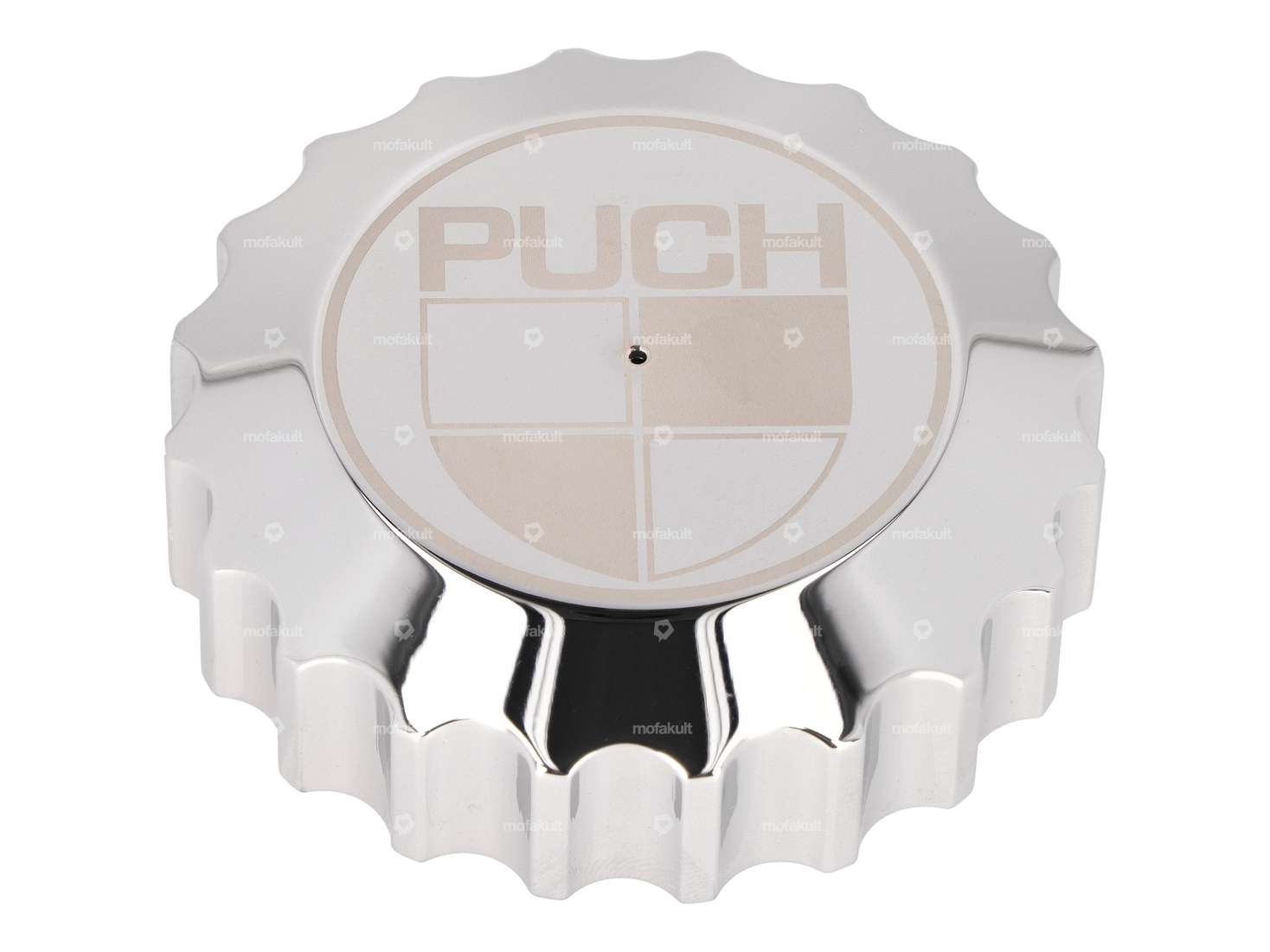 66HEROES Bouchon de réservoir "Puch" baïonnette 30 mm chrome Carousel Image 1