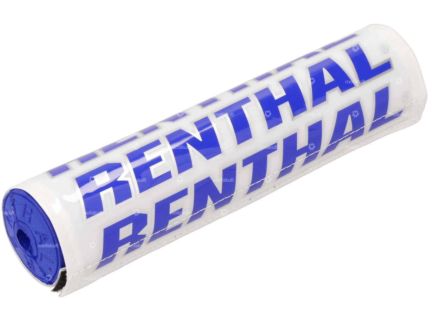 RENTHAL handlebar protection white / blue / silver 25 cm Carousel Image 1