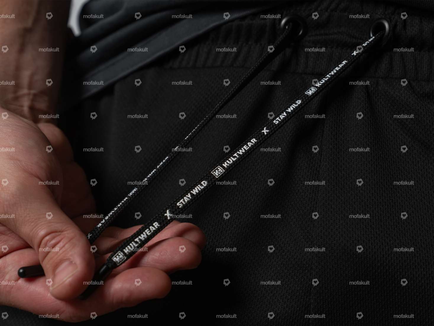 KULTWEAR Short "Crew" Mesh noir / blanc Carousel Image 4