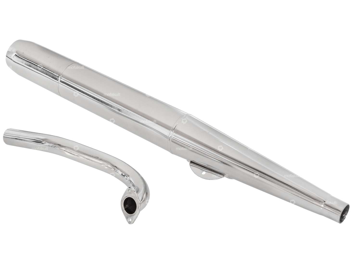 Échappement GPO « Cigare » Ø 28 mm chromé | Puch Maxi S / N, X30 Sport NS / NL Carousel Image 2