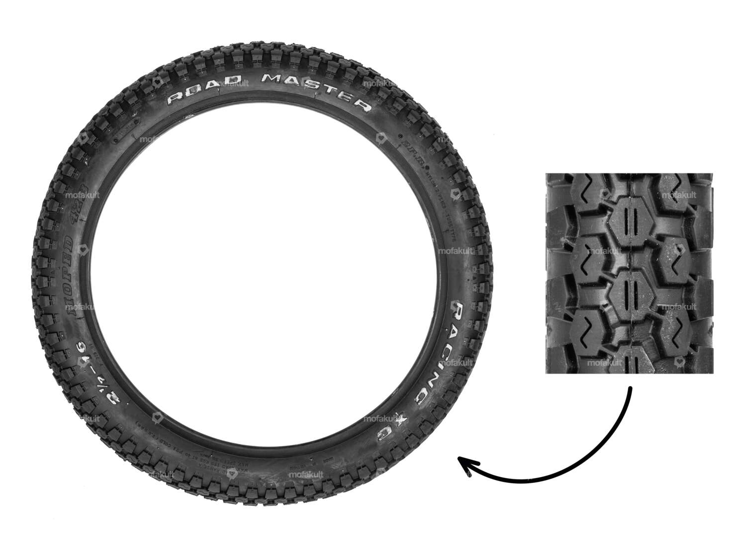 Road Master 2.50 x 16" tires F-323 4.P.R. Allround Carousel Image 1