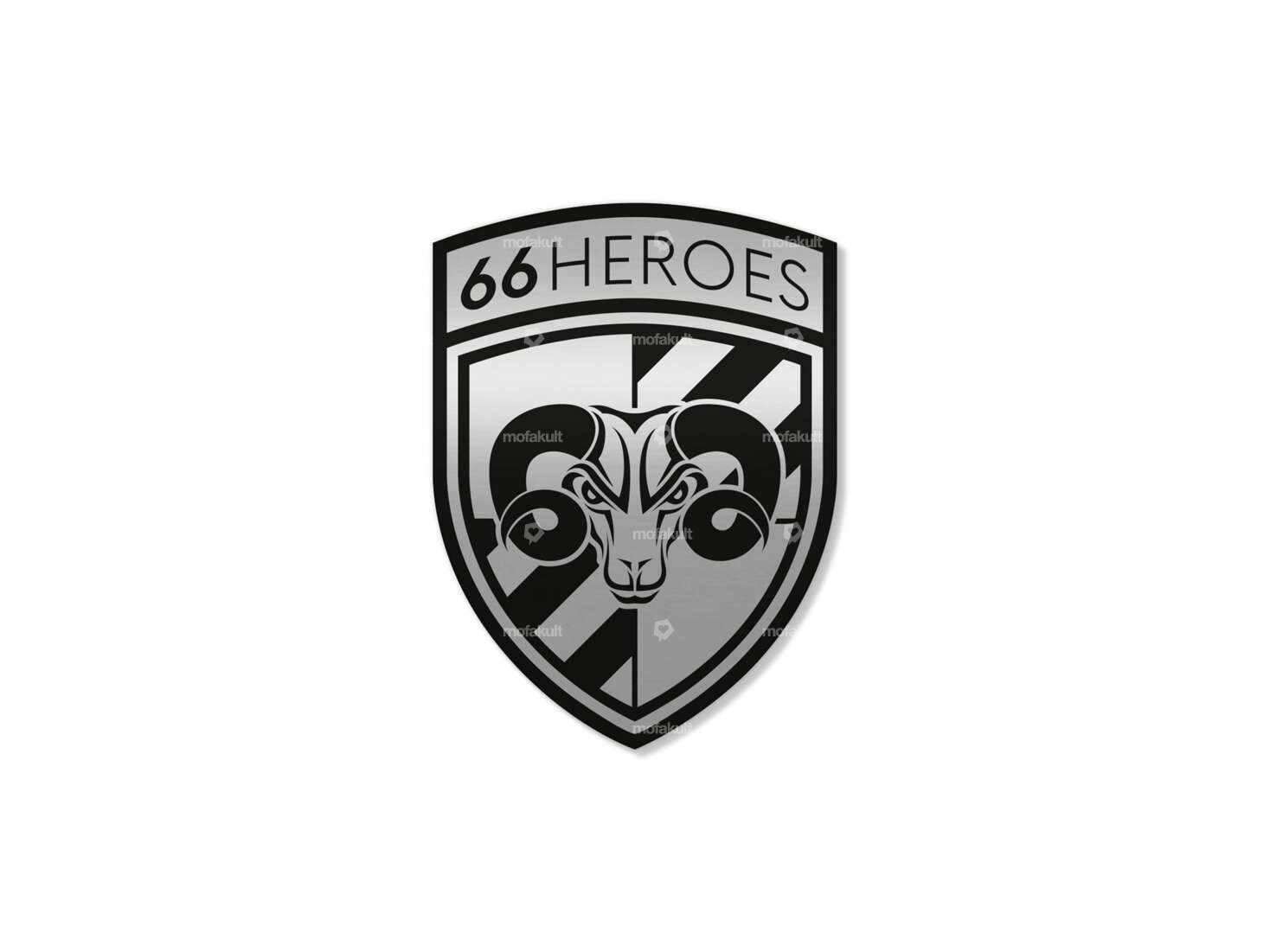 Autocollant "66HEROES" 27 x 35 mm Chrome Carousel Image 1