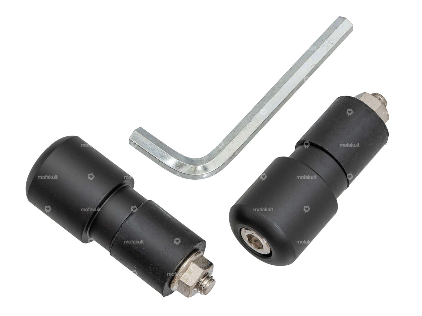 GPO Embouts de guidon en aluminium noir mat (2 pièces) Carousel Image 1