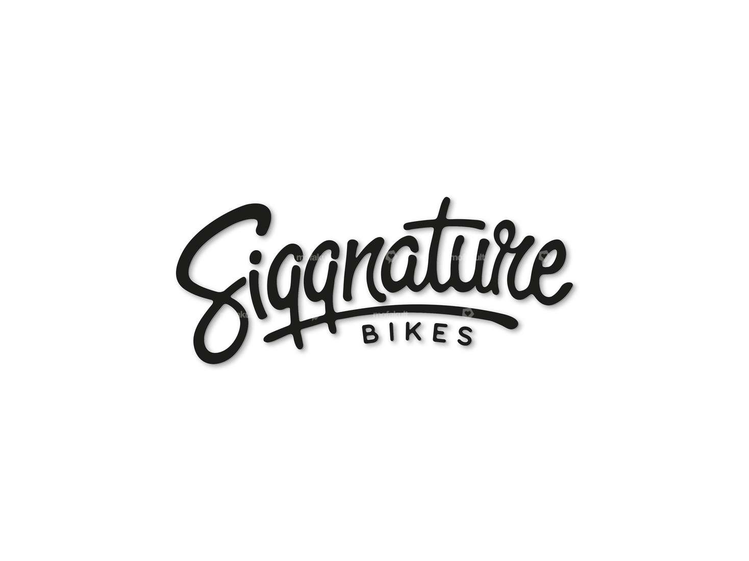 Autocollant Siggnature "Siggnature Bikes" tracé à la feuille 70 x 30 mm noir Carousel Image 1