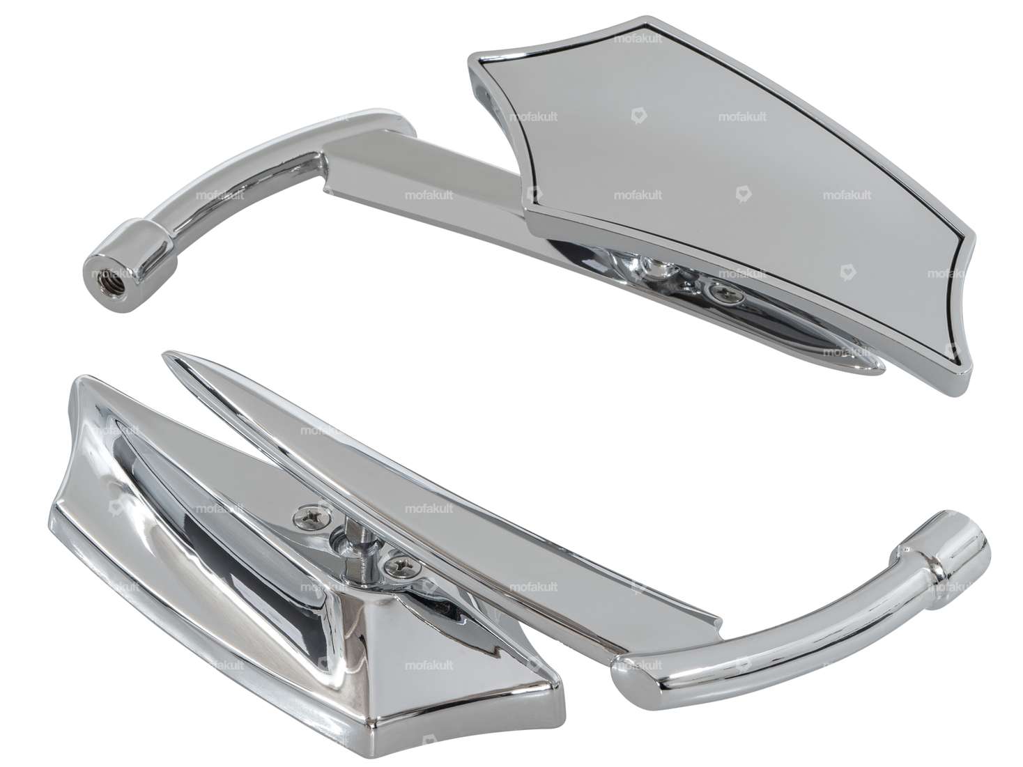 Jeu de miroirs "Future" gauche & droite chrome Carousel Image 3