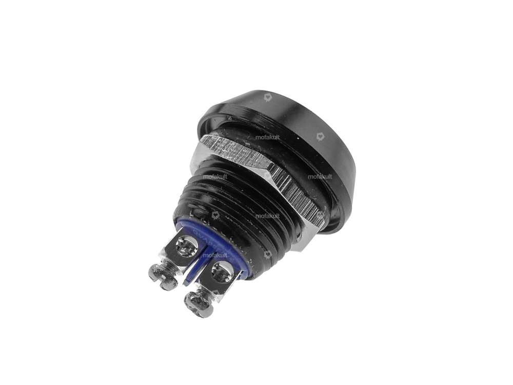 Bouton d'arrêt rond en alu noir Carousel Image 3