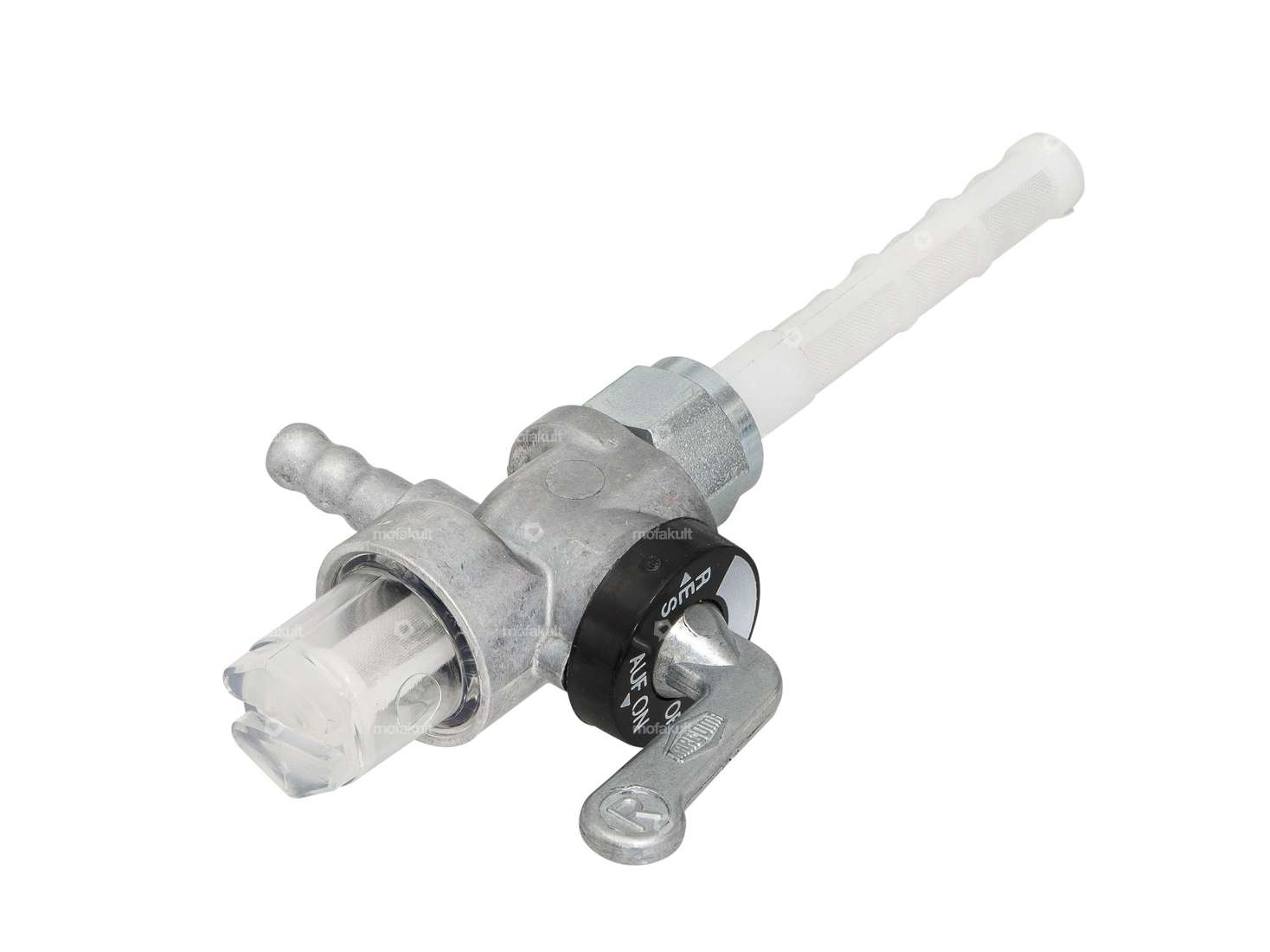 Robinet d'essence Karcoma M12x1 fonte 90° vers l'arrière avec chambre de filtration Carousel Image 2