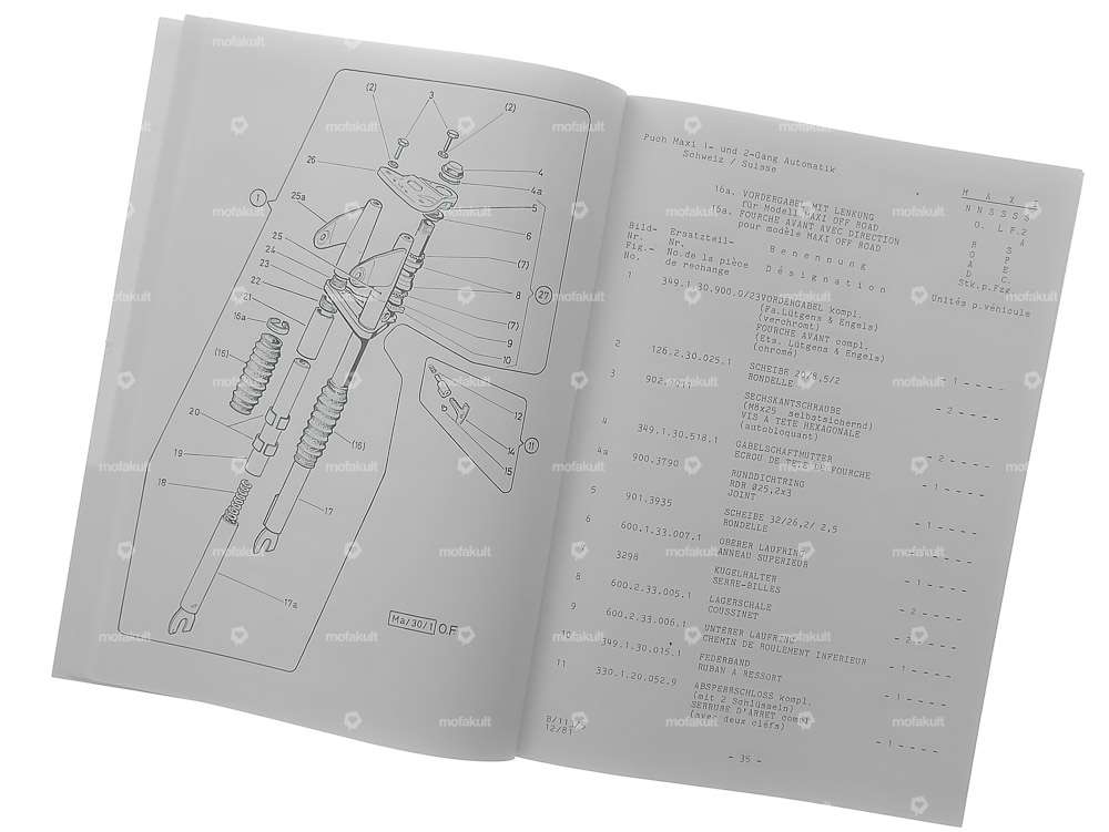 Catalogue de pièces détachées supplémentaires | Puch Maxi (CH) Carousel Image 2
