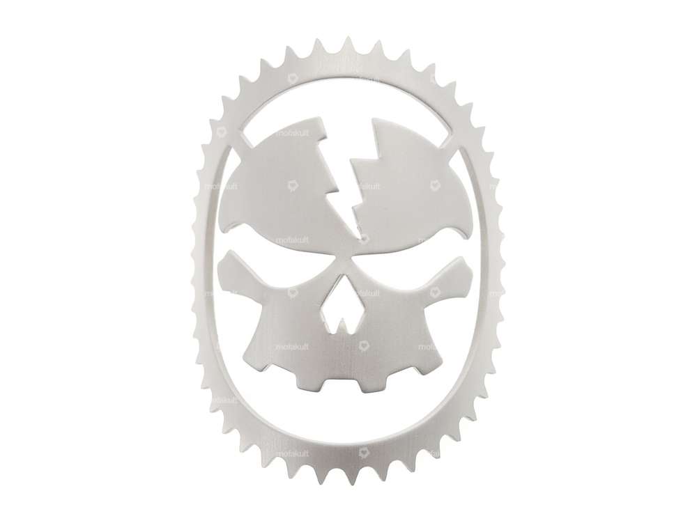 Steering head plate (adhesive) Skull head aluminum blank Carousel Image 1