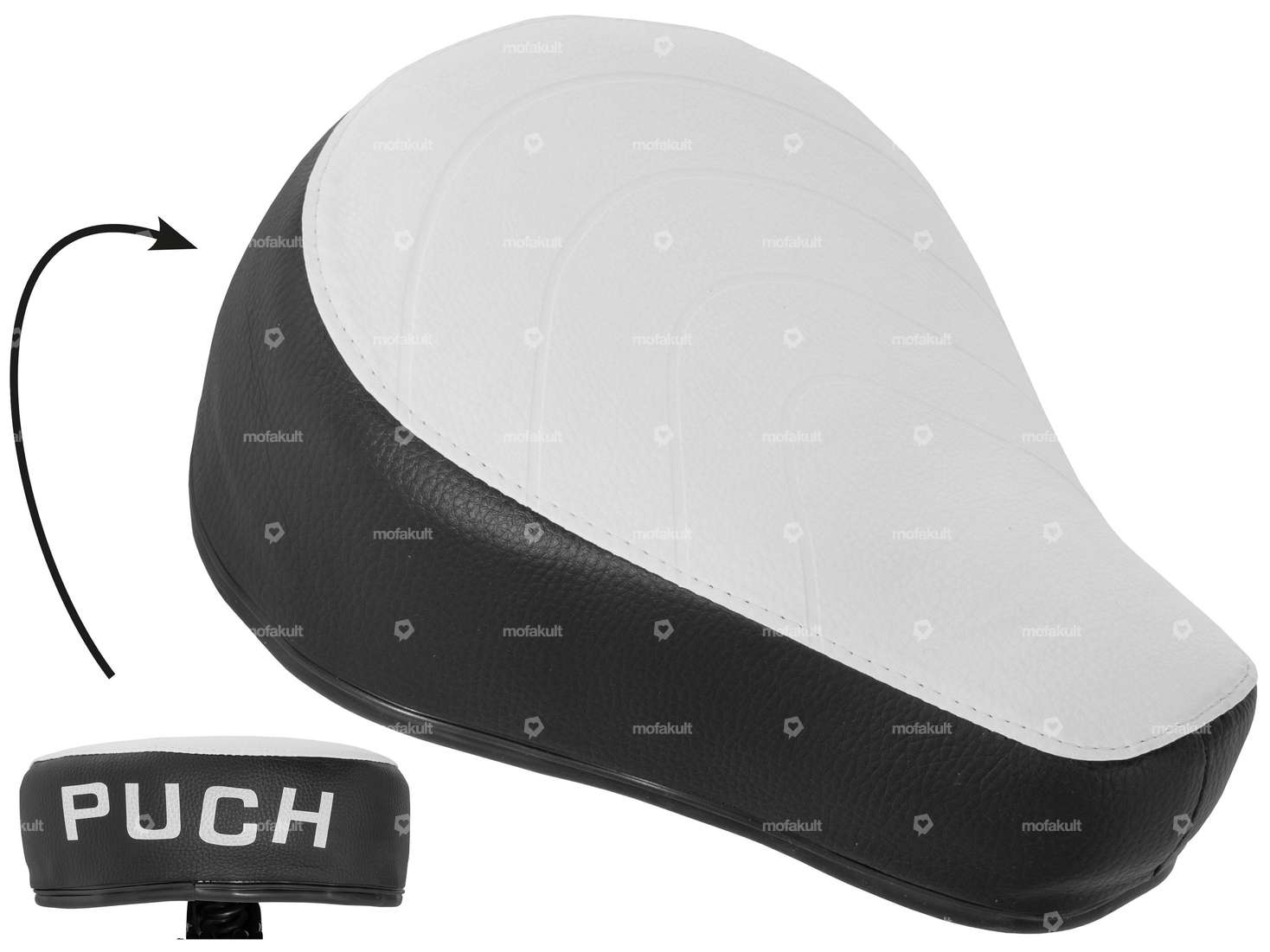 Selle "PUCH" noir - blanc Carousel Image 1