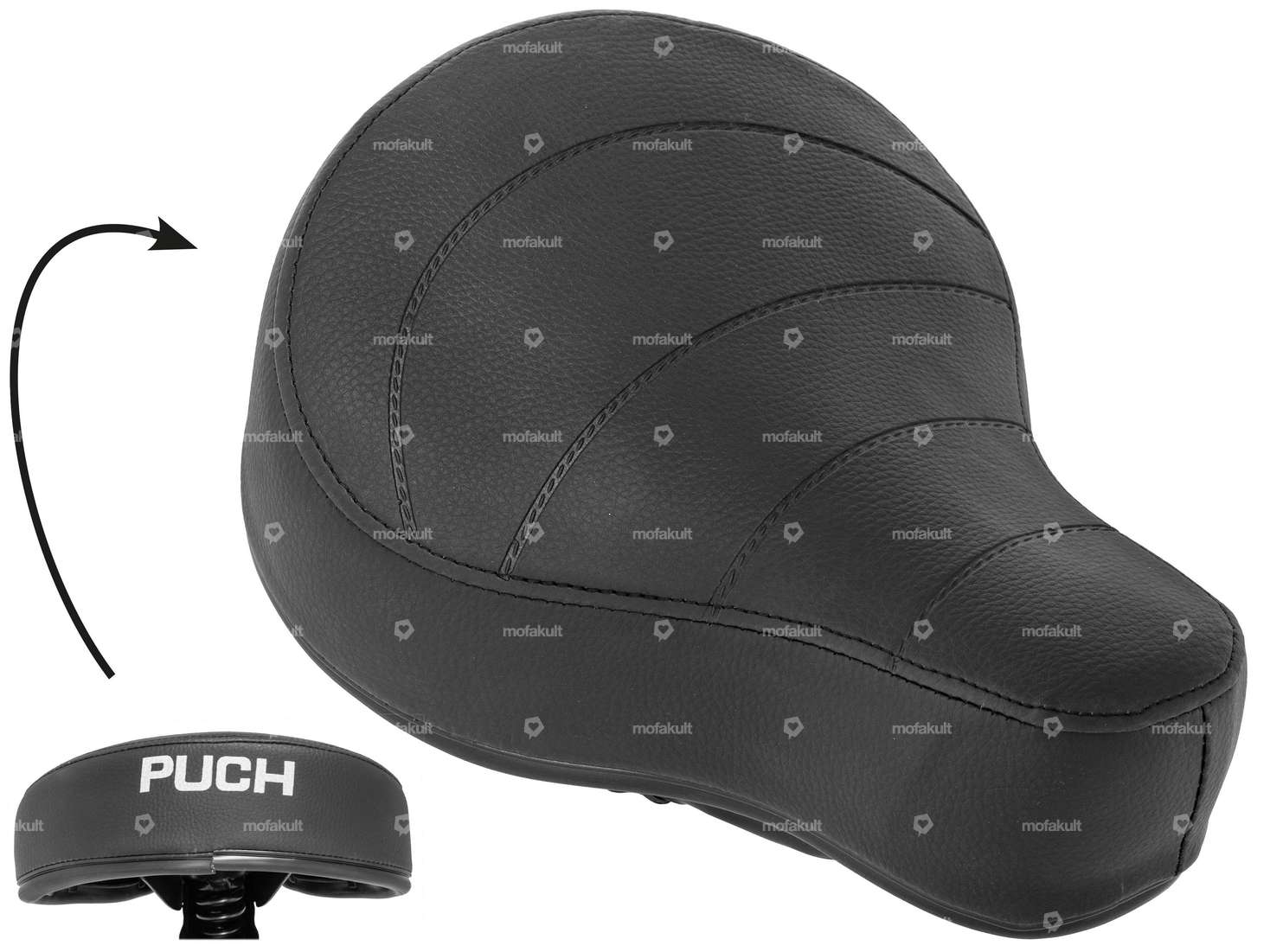 Selle "PUCH" inscription basse noire Carousel Image 1