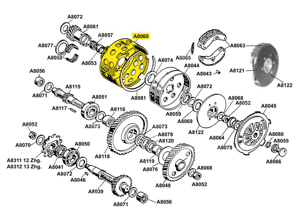 Couronne d'embrayage moteur | Beta 521 & 512 (A8060) Carousel Image 4